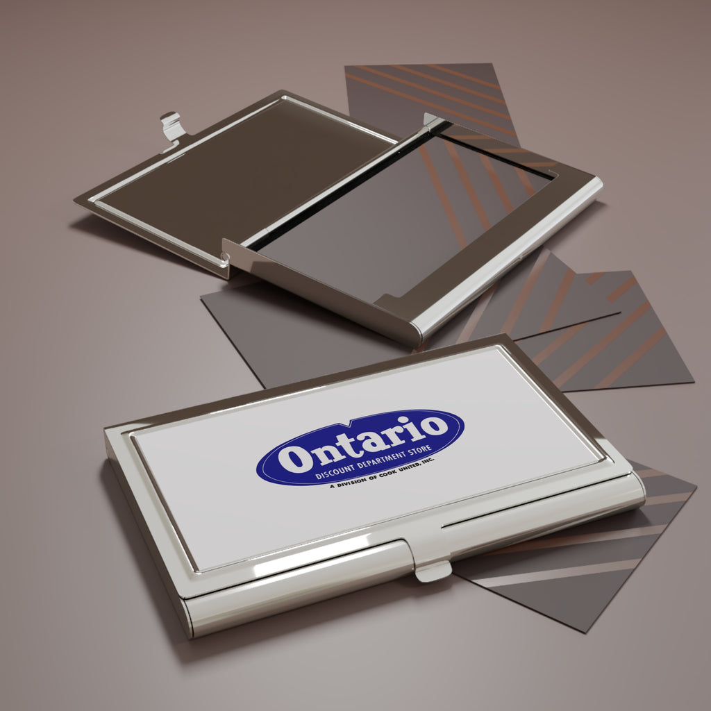 Ontario Discount Department Store Metal Business Card Holder