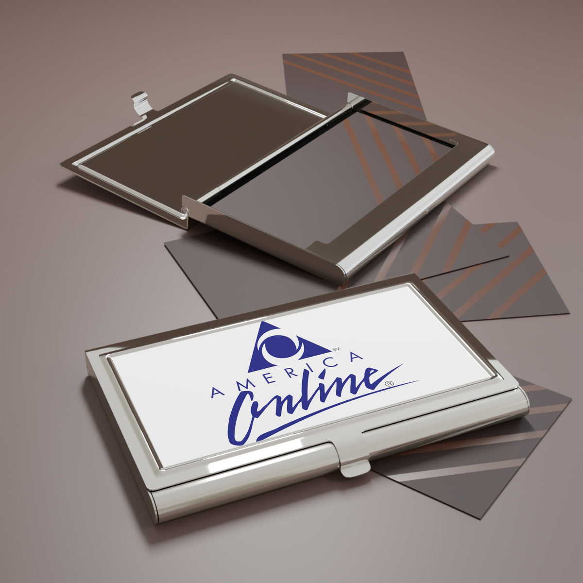 America Online (AOL) Metal Business Card Holder
