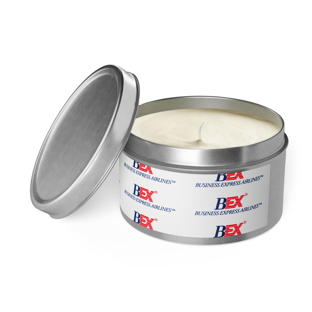 Business Express Airlines Tin Candle