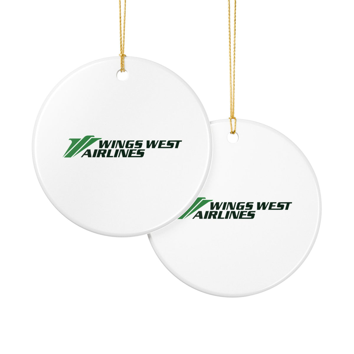 Wings West Airlines Ceramic Ornament