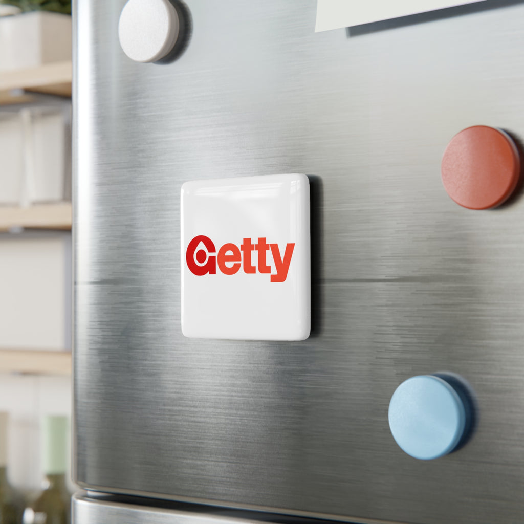 Getty Oil Square Porcelain Fridge Magnet