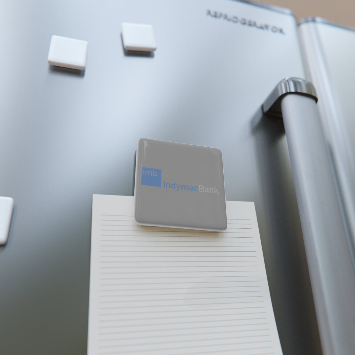 IndyMac Bank Square Porcelain Fridge Magnet