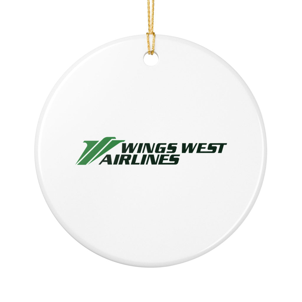 Wings West Airlines Ceramic Ornament