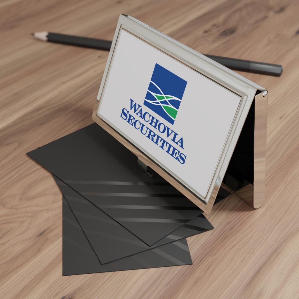Wachovia Securities Metal Business Card Holder