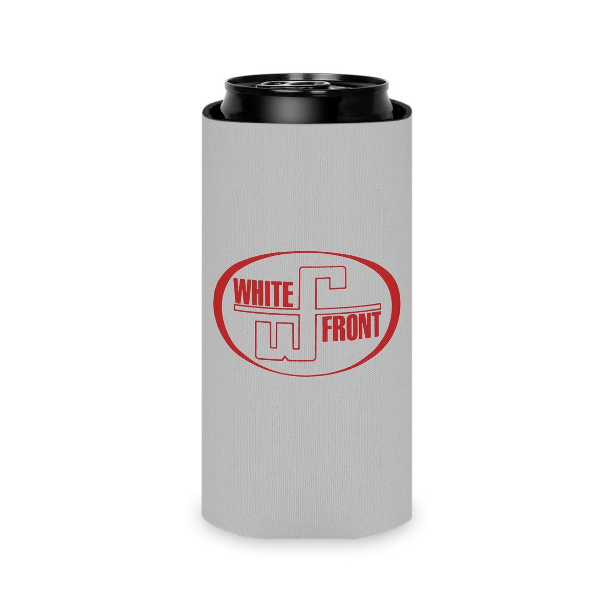 White Front Can Cooler