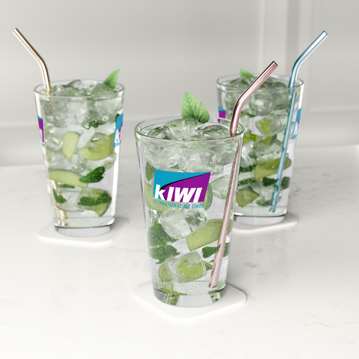 Kiwi International Air Lines 16oz Pint Glass
