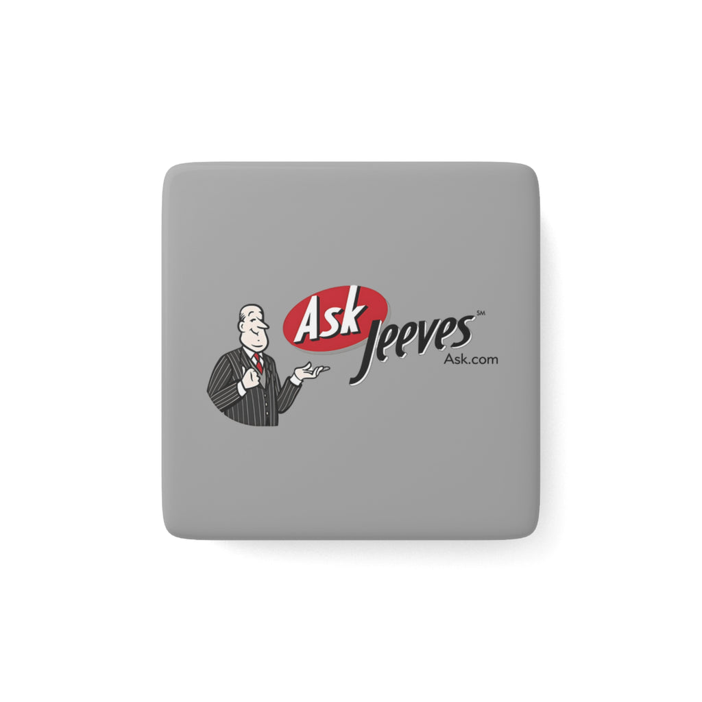Ask Jeeves Square Porcelain Fridge Magnet