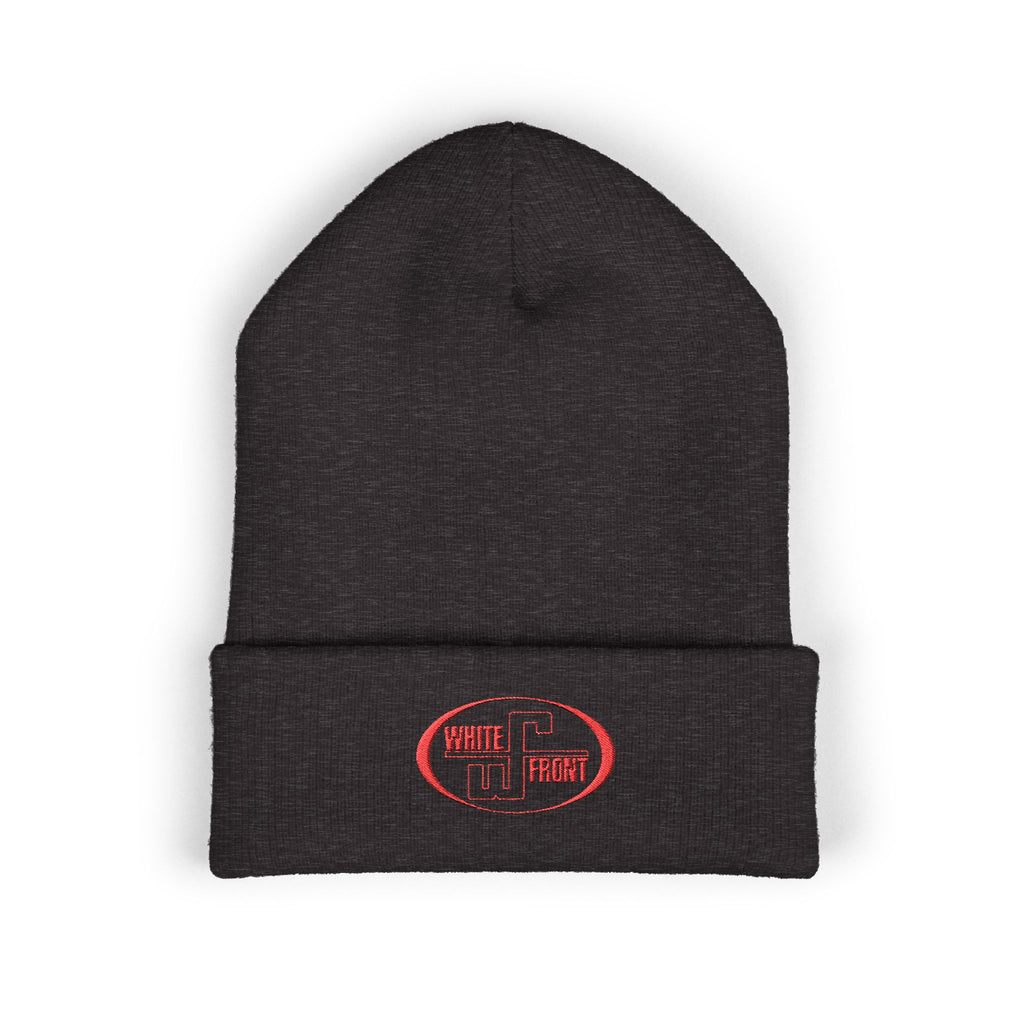 White Front Cuffed Beanie