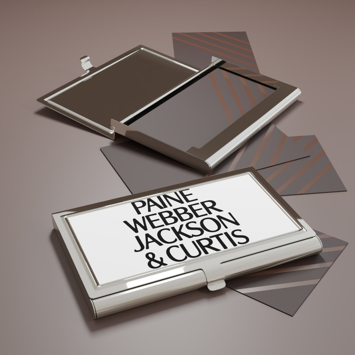 Paine Webber Jackson & Curtis Metal Business Card Holder