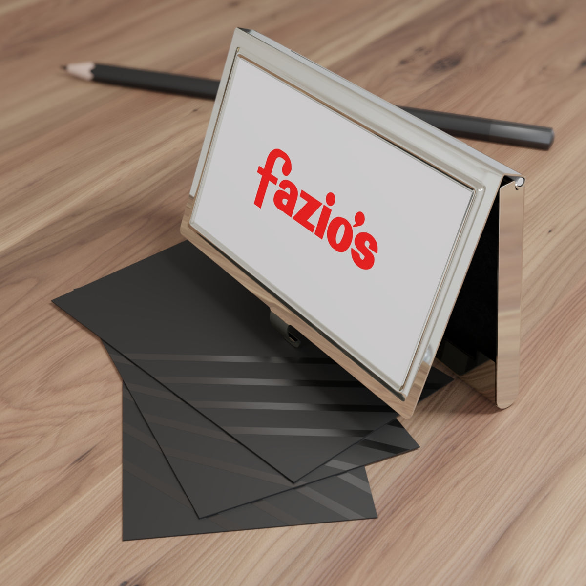 Fazio's (Fisher Foods) Metal Business Card Holder
