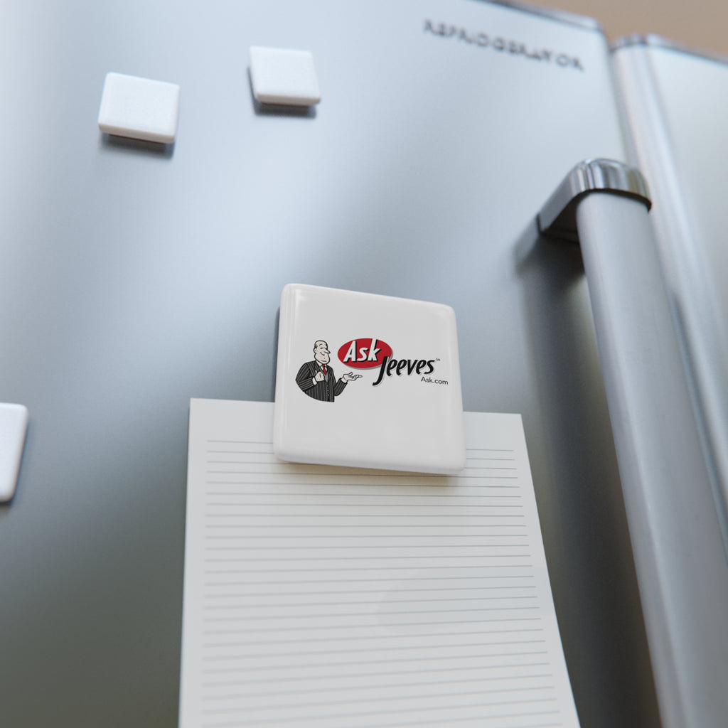 Ask Jeeves Square Porcelain Fridge Magnet