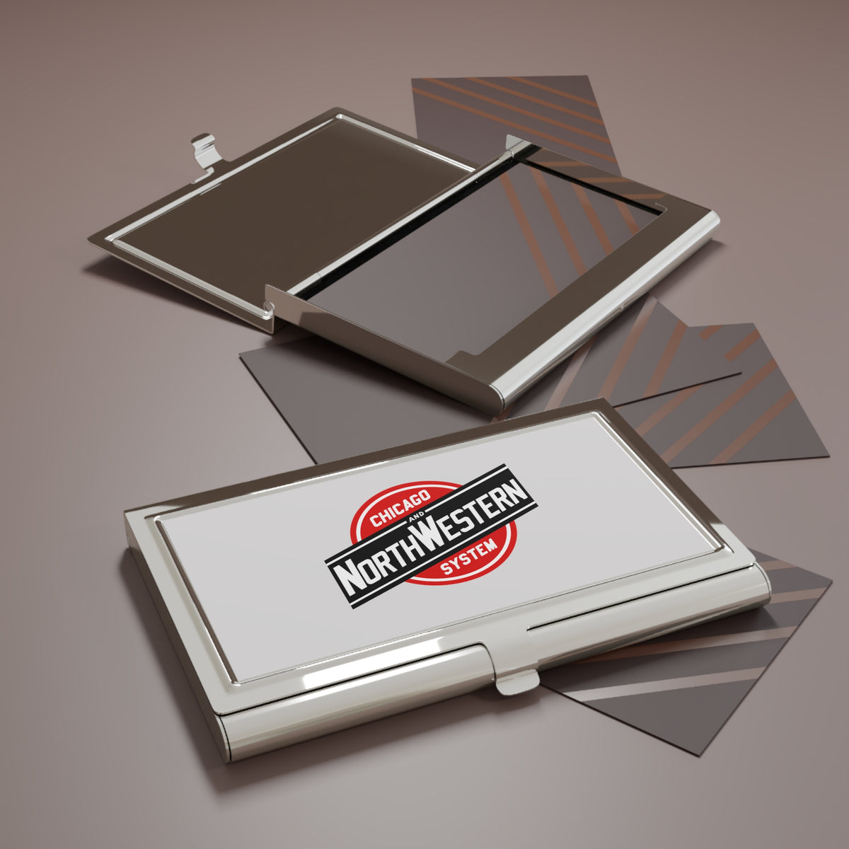 Chicago and North Western Railway Metal Business Card Holder
