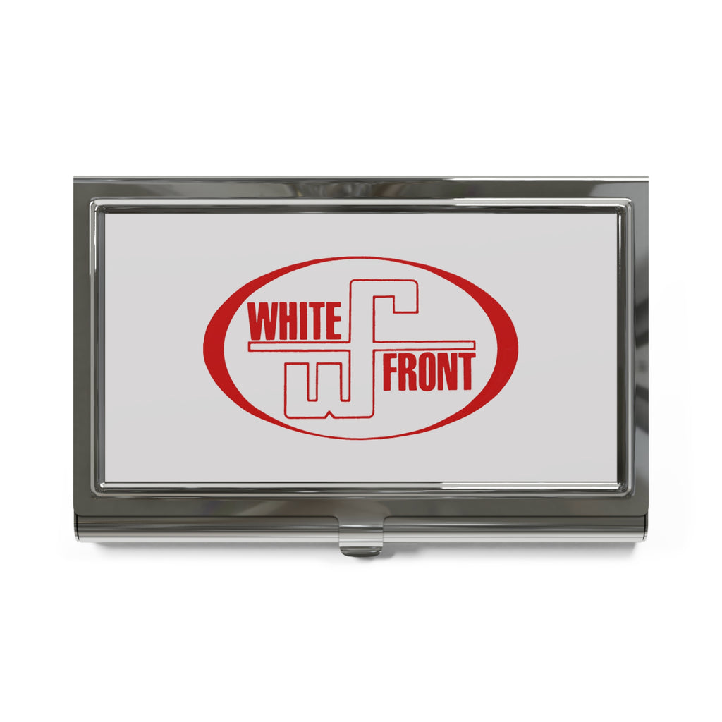 White Front Metal Business Card Holder