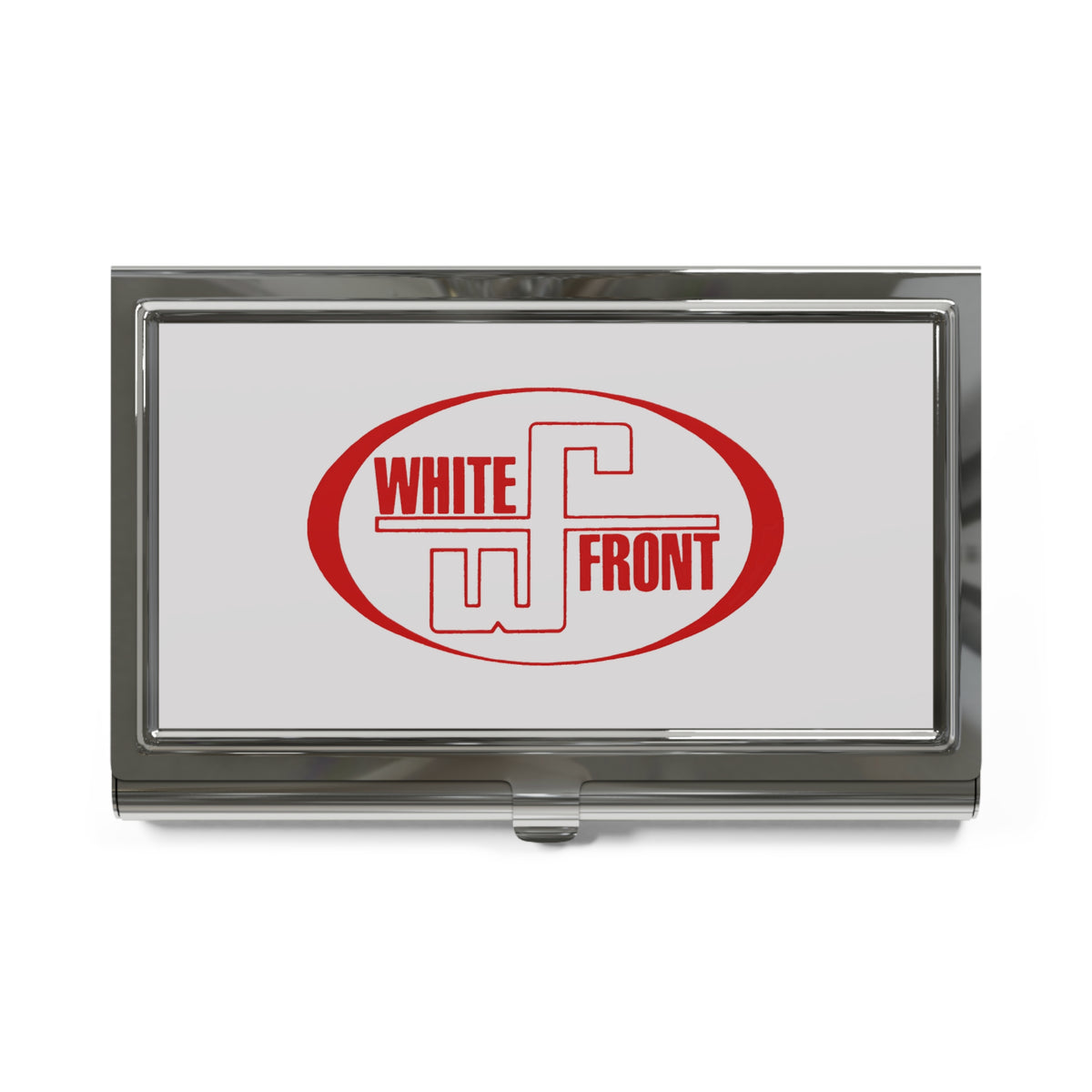 White Front Metal Business Card Holder