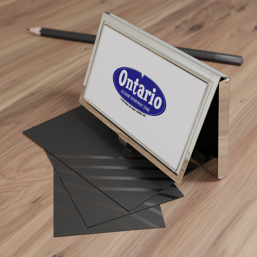 Ontario Discount Department Store Metal Business Card Holder