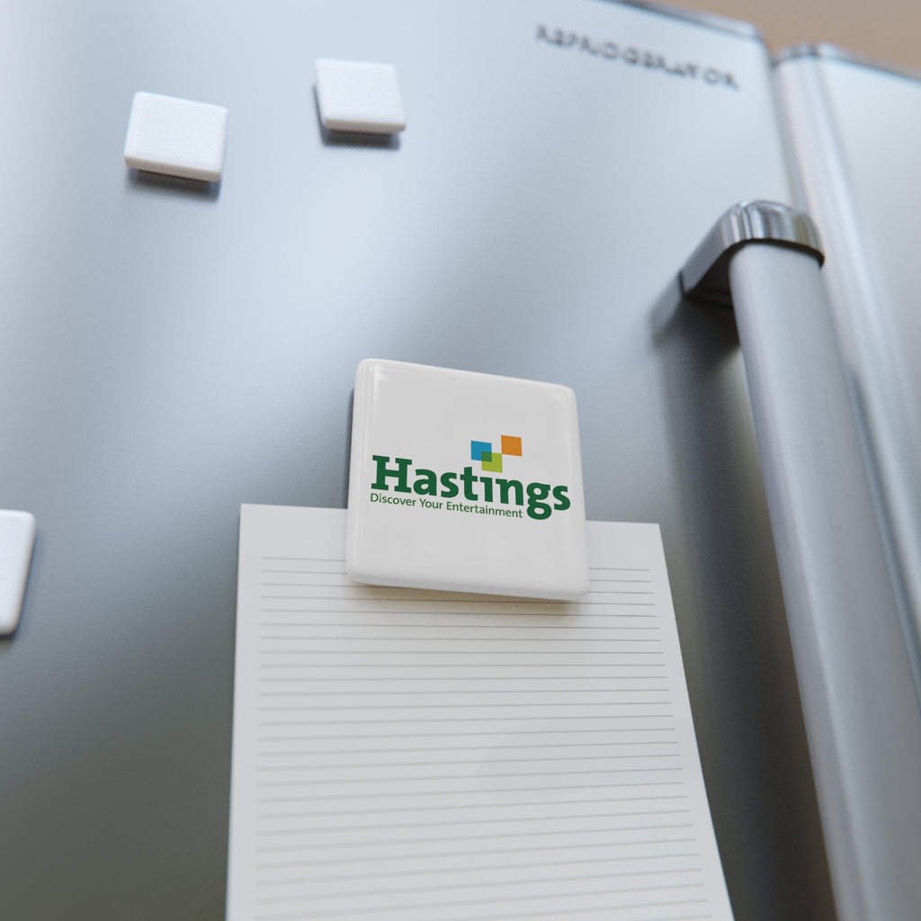Hastings Entertainment Square Porcelain Fridge Magnet