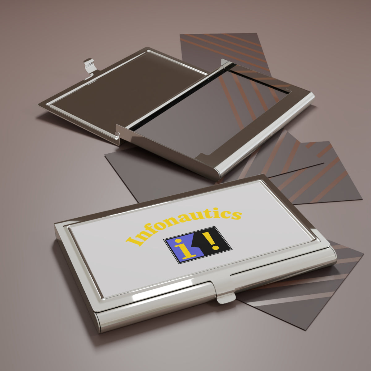 Infonautics Metal Business Card Holder