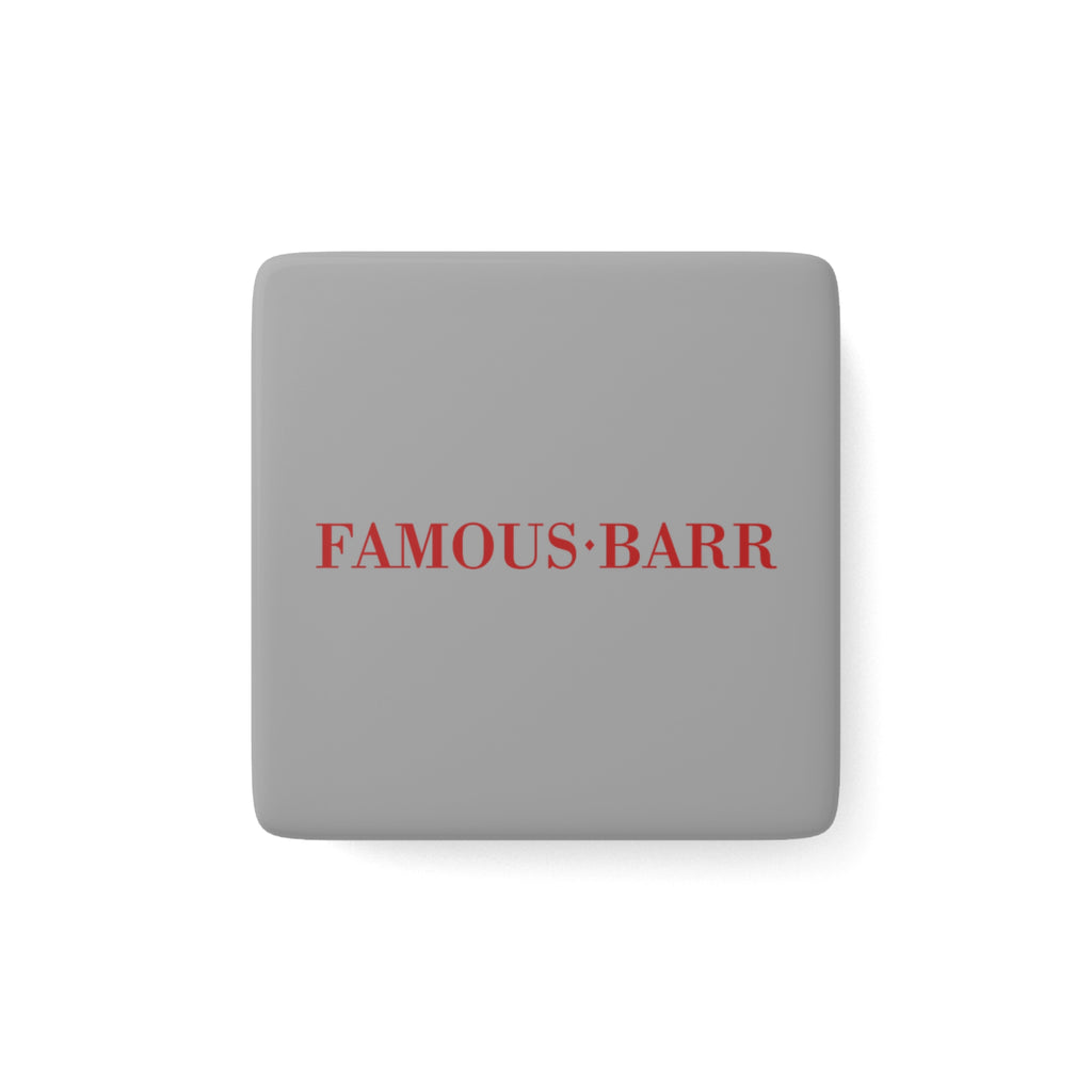 Famous-Barr Square Porcelain Fridge Magnet