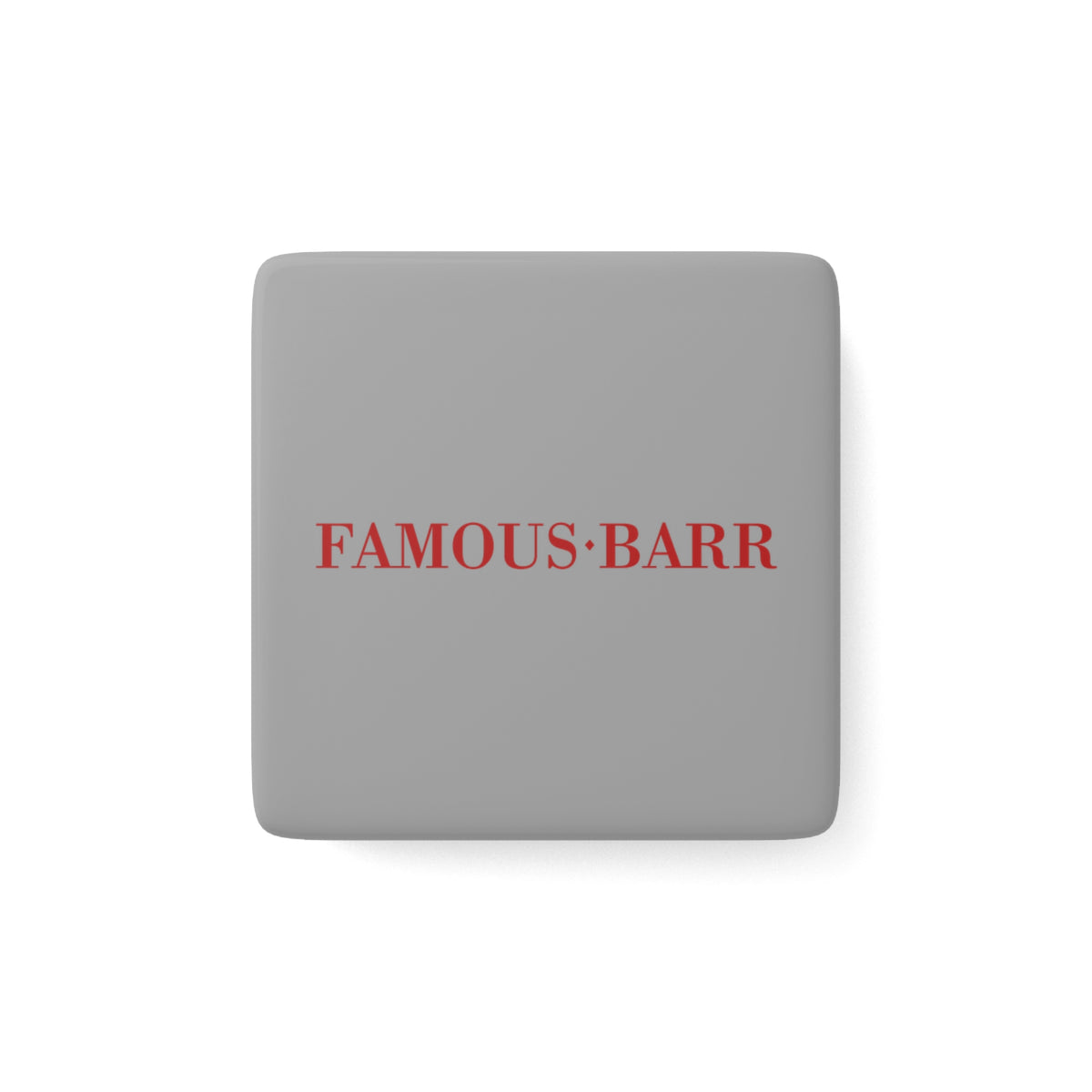 Famous-Barr Square Porcelain Fridge Magnet
