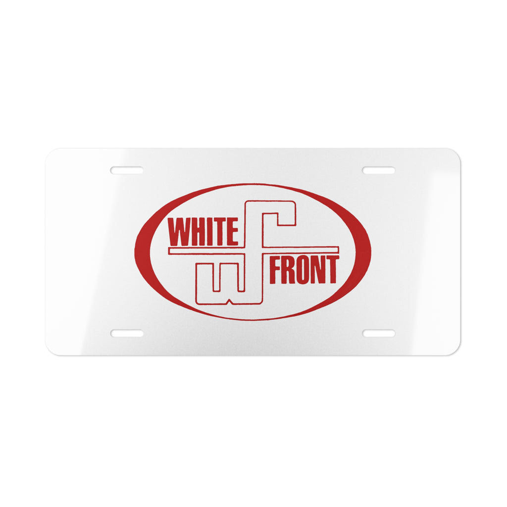 White Front Vanity License Plate