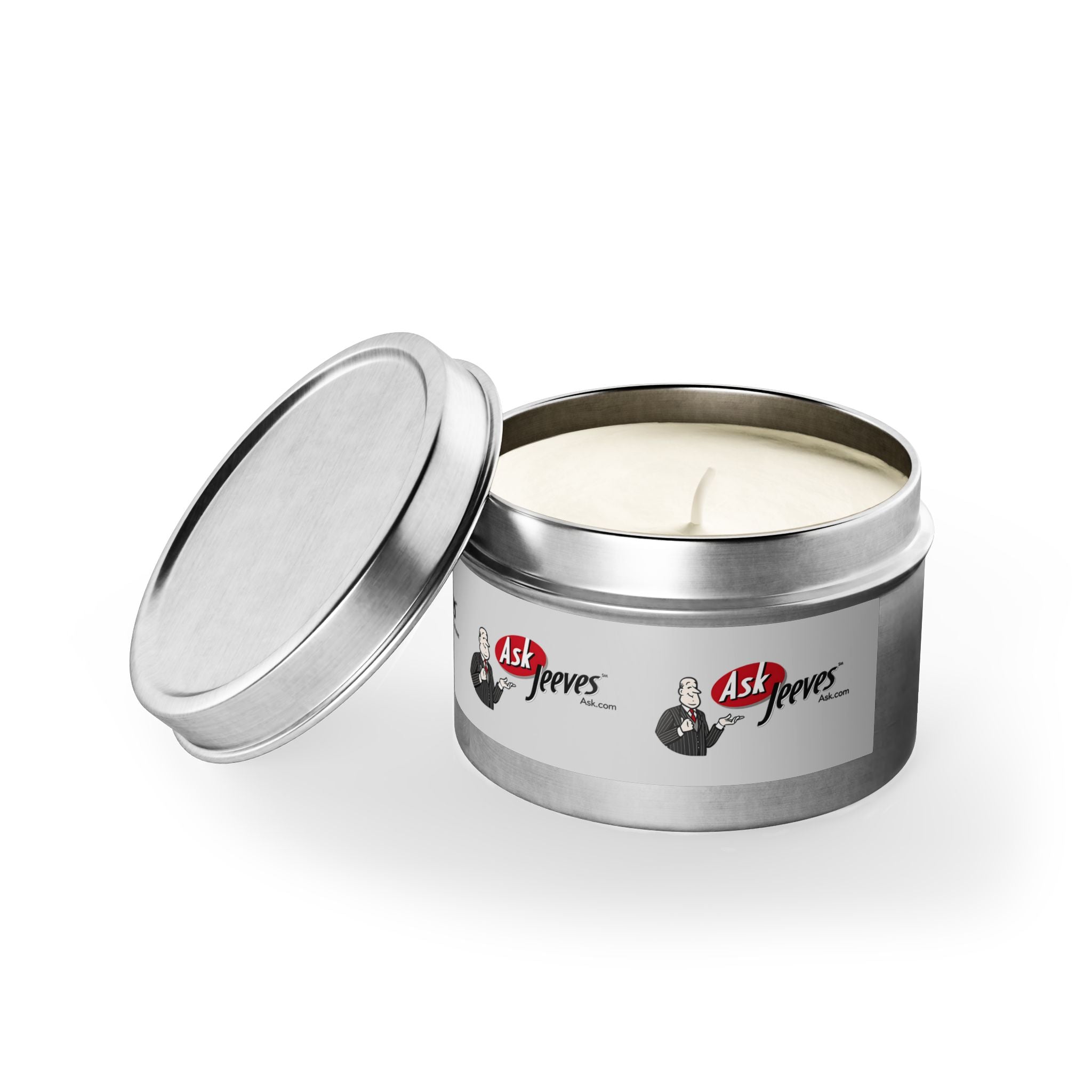 Ask Jeeves Template Tin Candle
