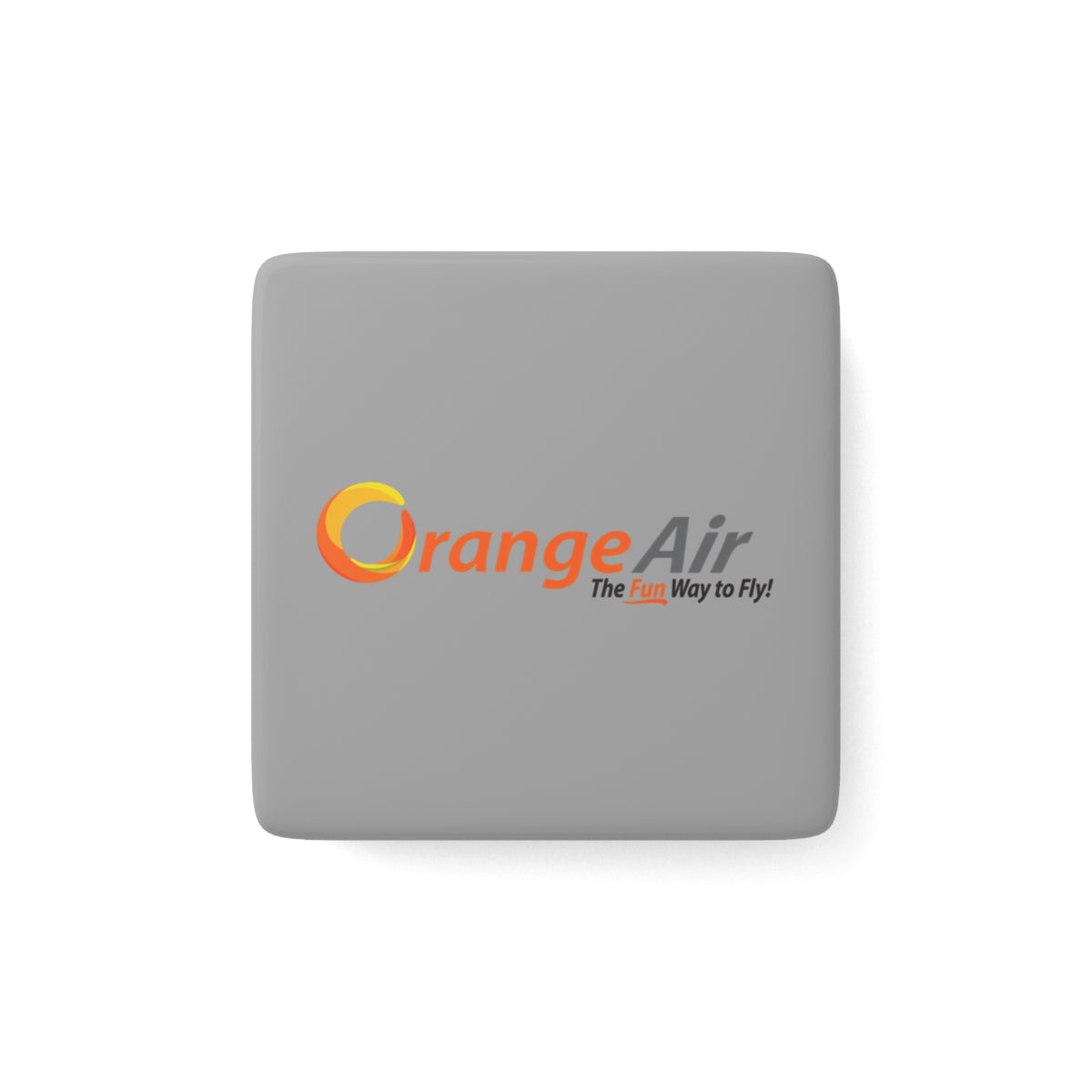 Orange Air Square Porcelain Fridge Magnet