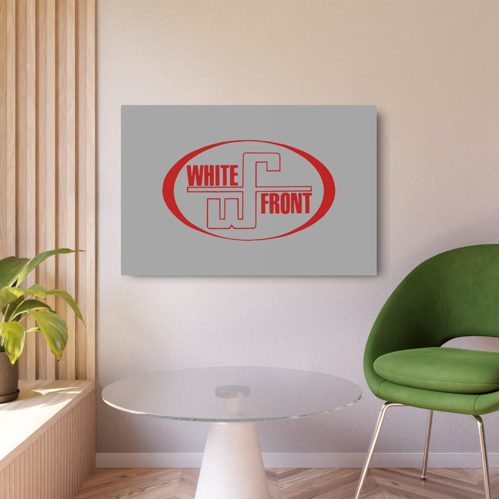 White Front Metal Sign