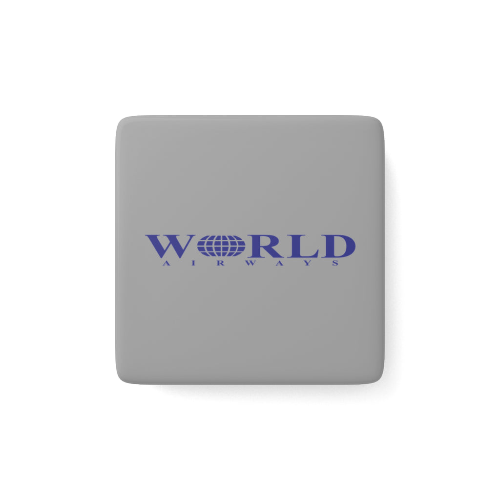 World Airways Square Porcelain Fridge Magnet