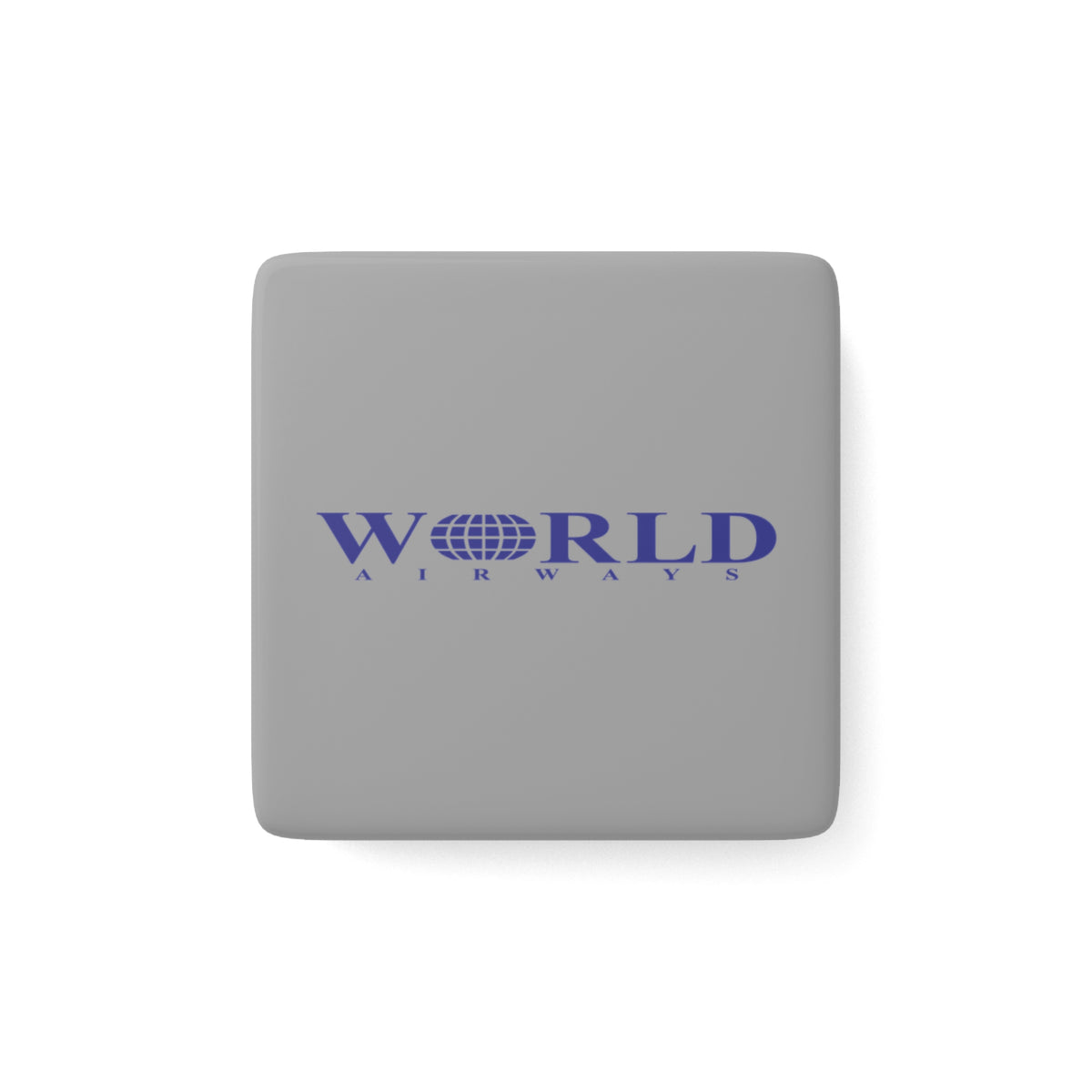World Airways Square Porcelain Fridge Magnet