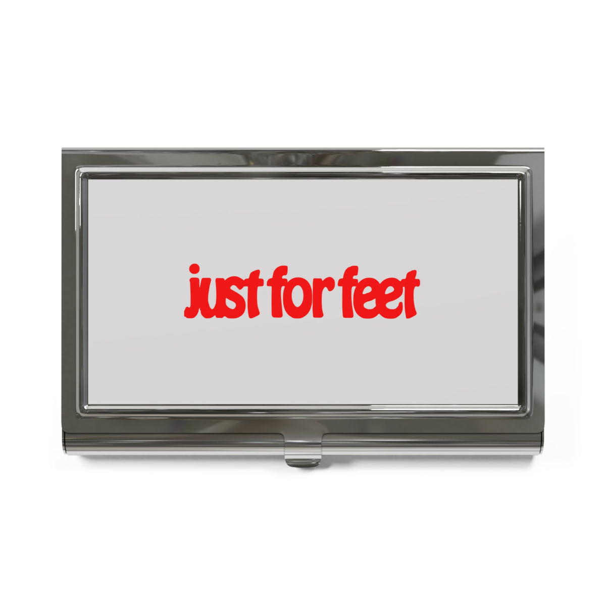 Just For Feet Metal Business Card Holder