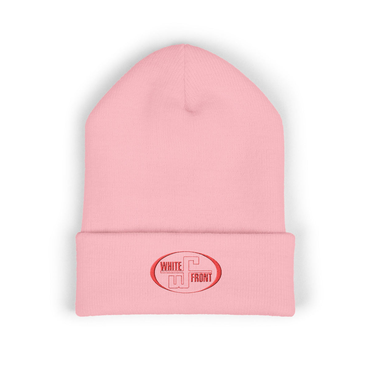 White Front Cuffed Beanie
