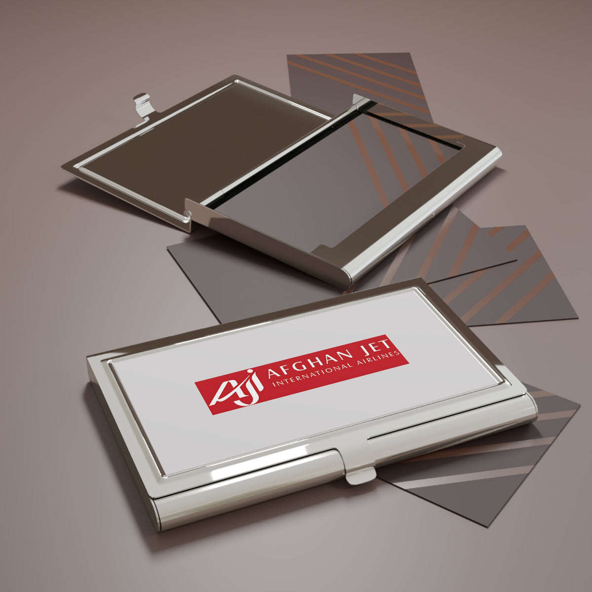Afghan Jet International Airlines Metal Business Card Holder