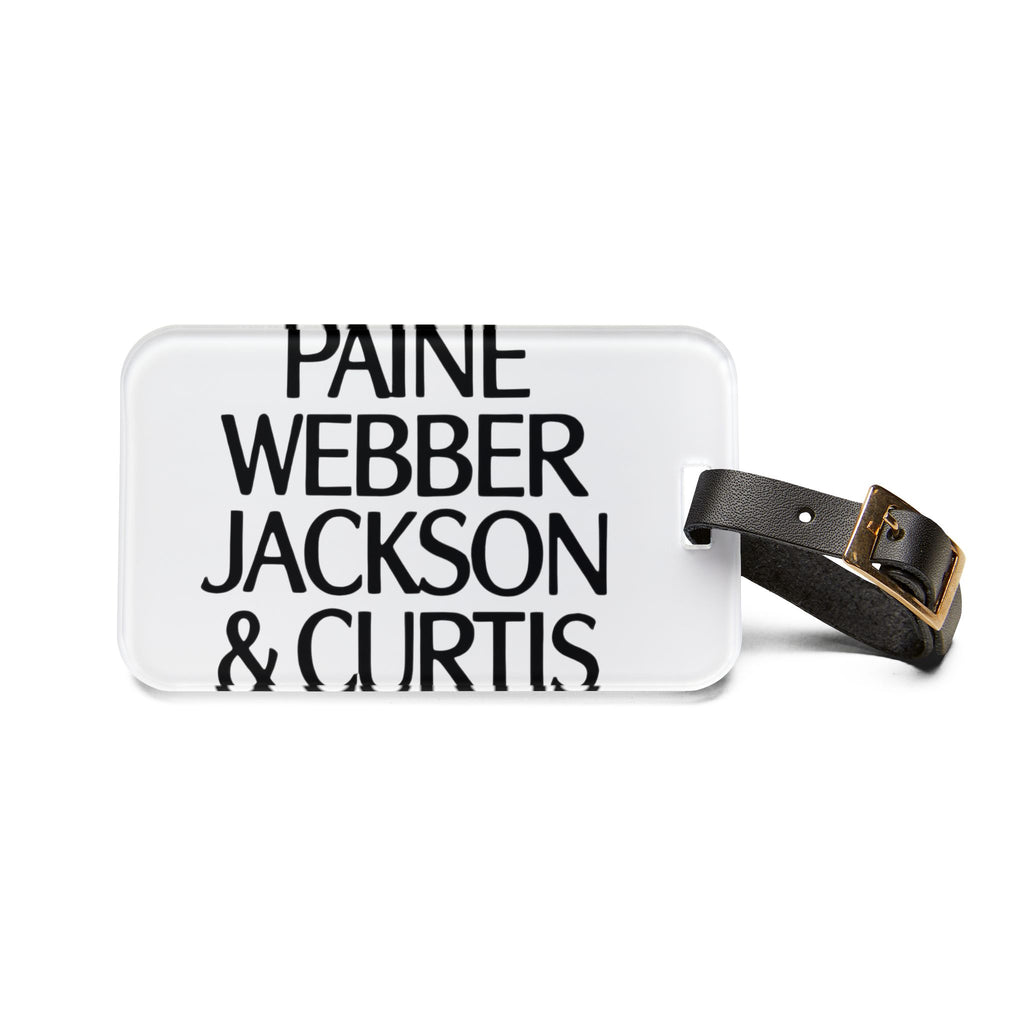 Paine Webber Jackson & Curtis Luggage Tag