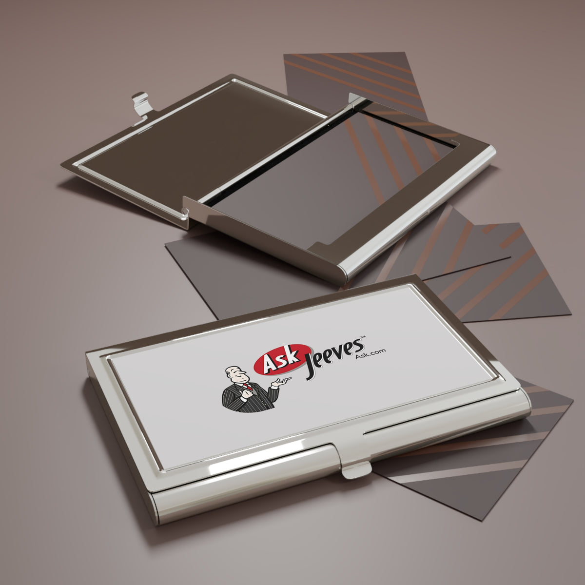 Ask Jeeves Metal Business Card Holder