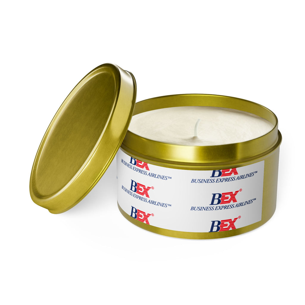 Business Express Airlines Tin Candle
