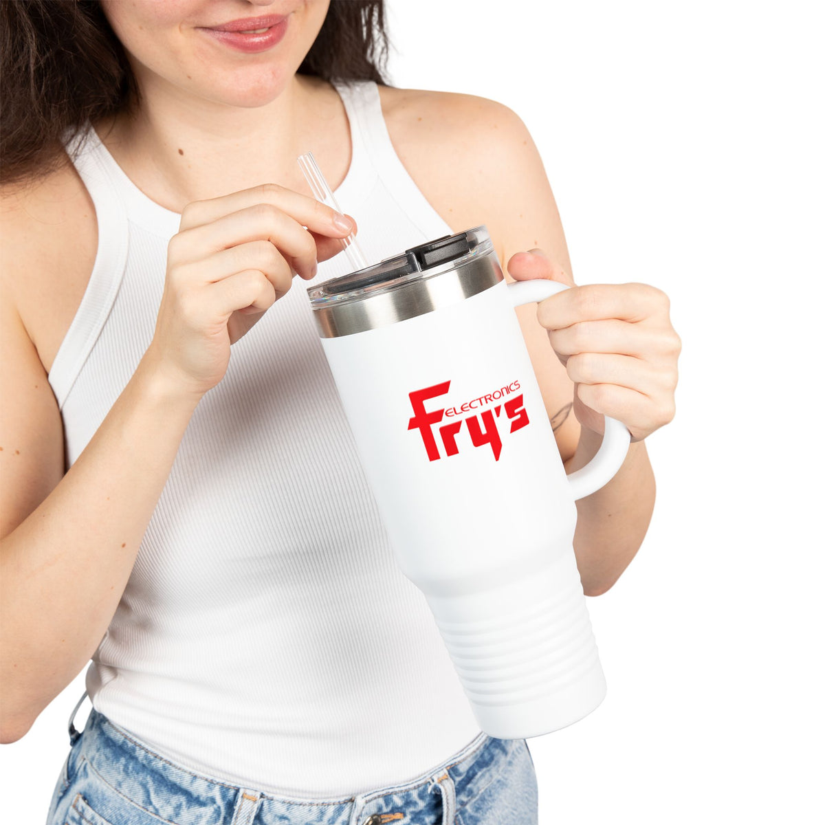 Fry's Electronics 40oz Insulated Travel Mug Stainless Tumbler