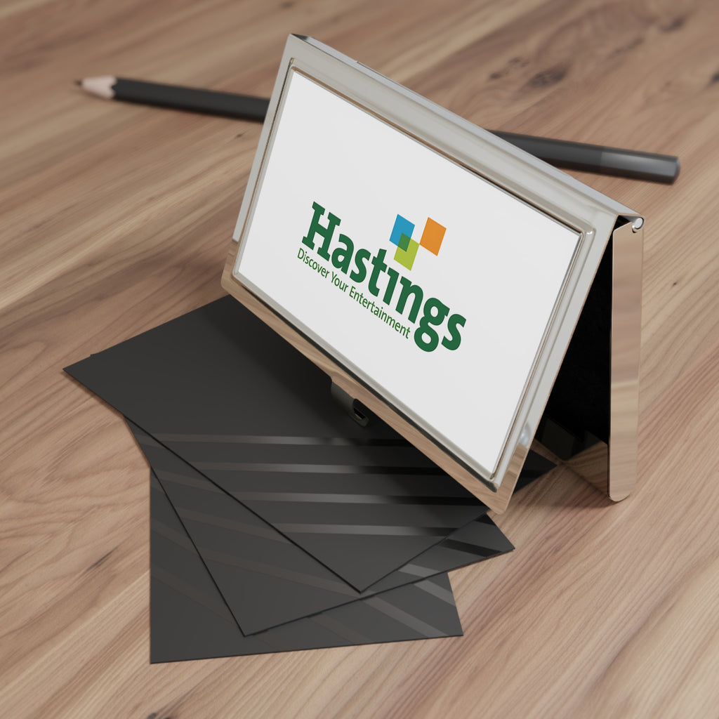 Hastings Entertainment Metal Business Card Holder