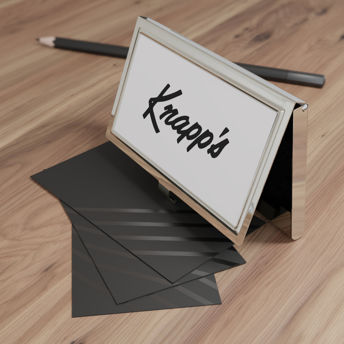 J. W. Knapp Company Metal Business Card Holder