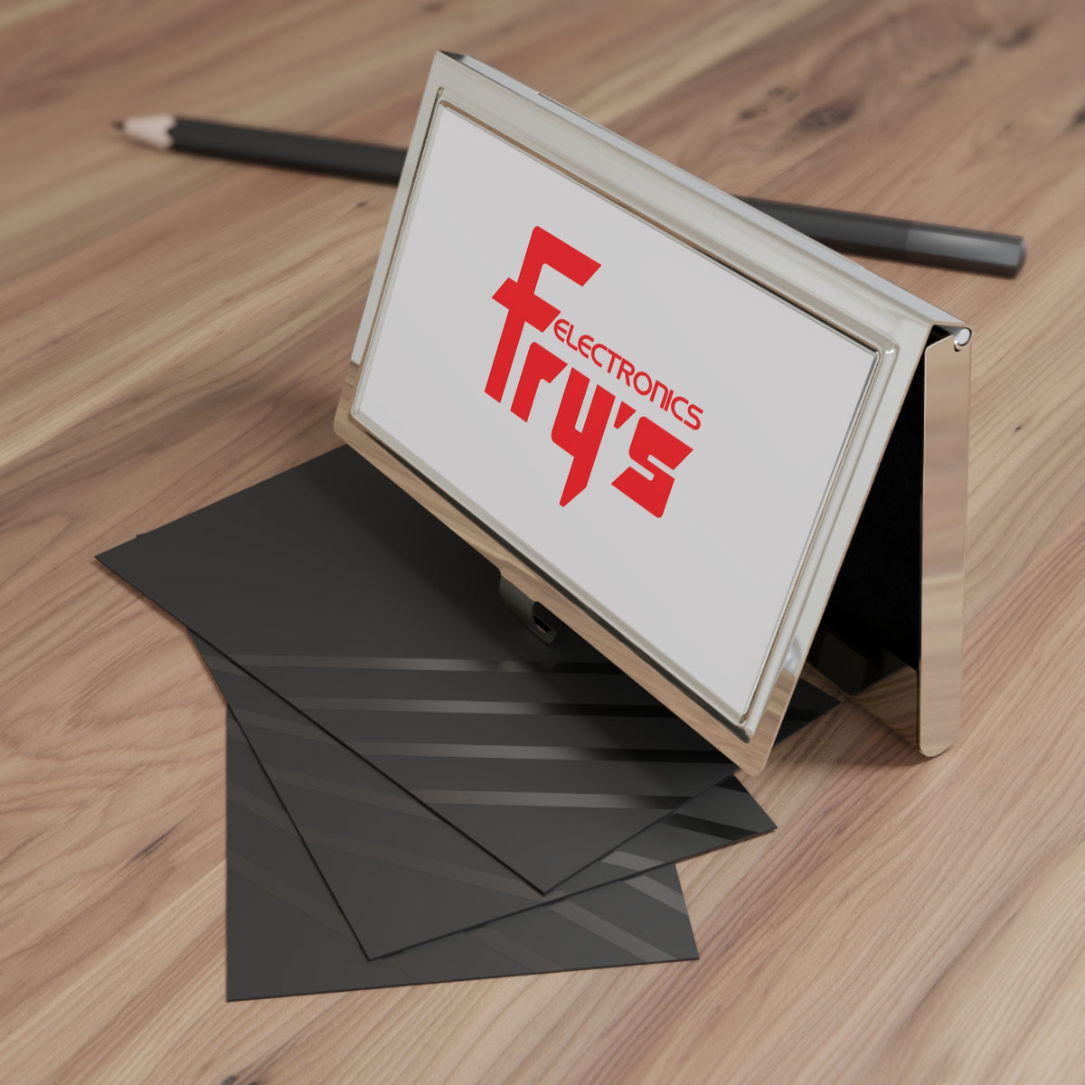 Fry's Electronics Metal Business Card Holder