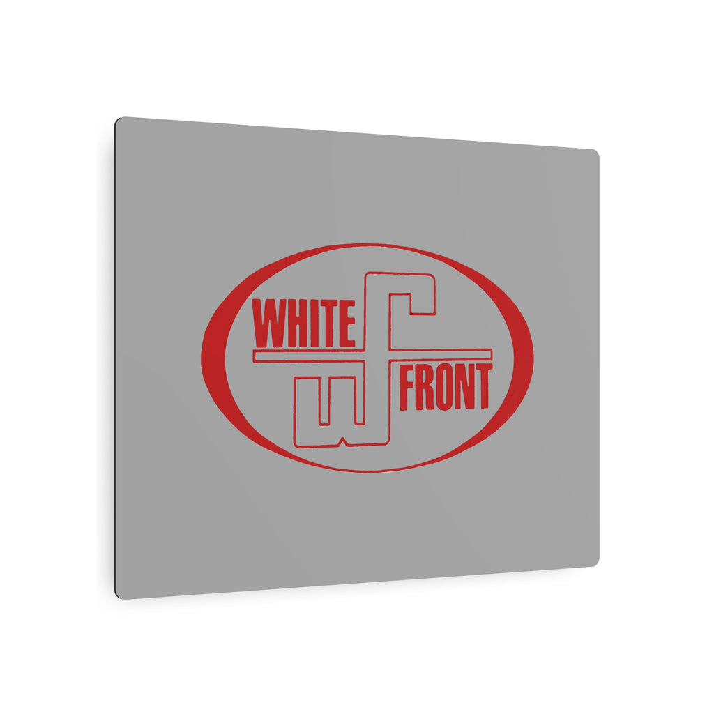 White Front Metal Sign