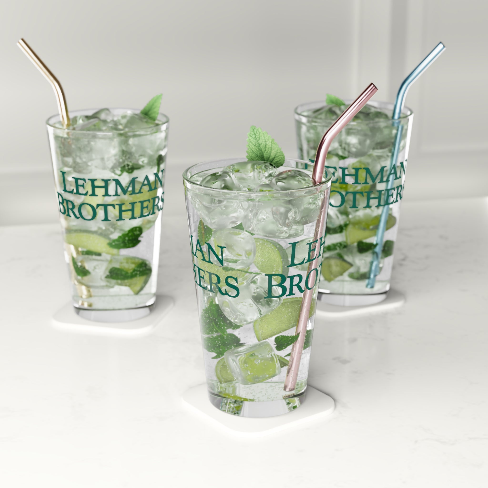 Lehman Brothers 16oz Pint Glass