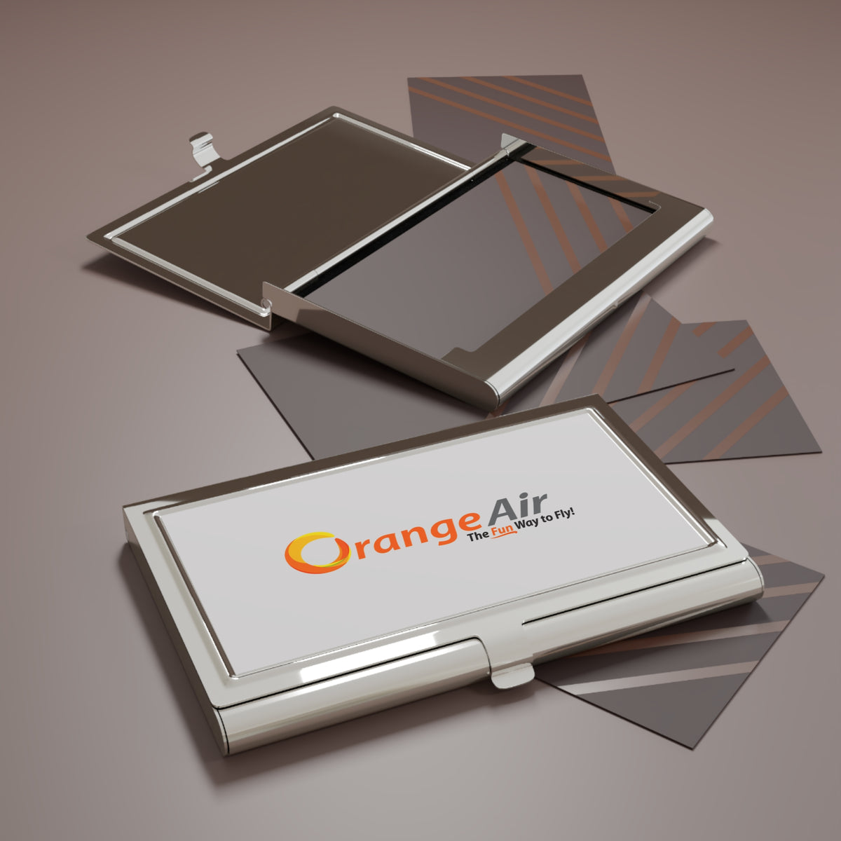 Orange Air Metal Business Card Holder