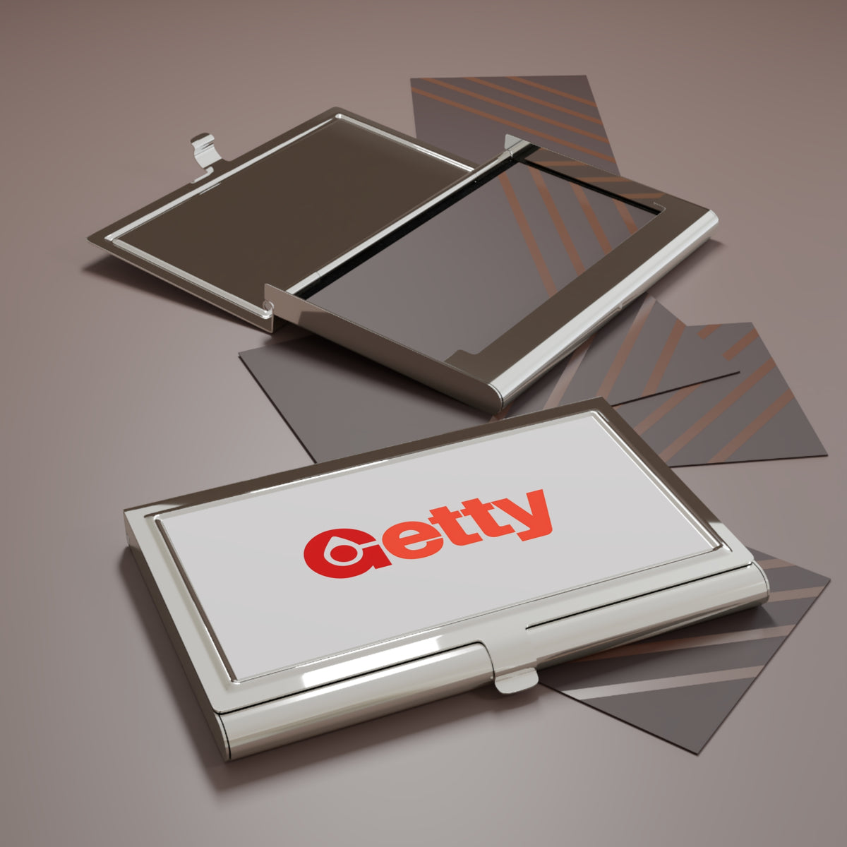 Getty Oil Metal Business Card Holder