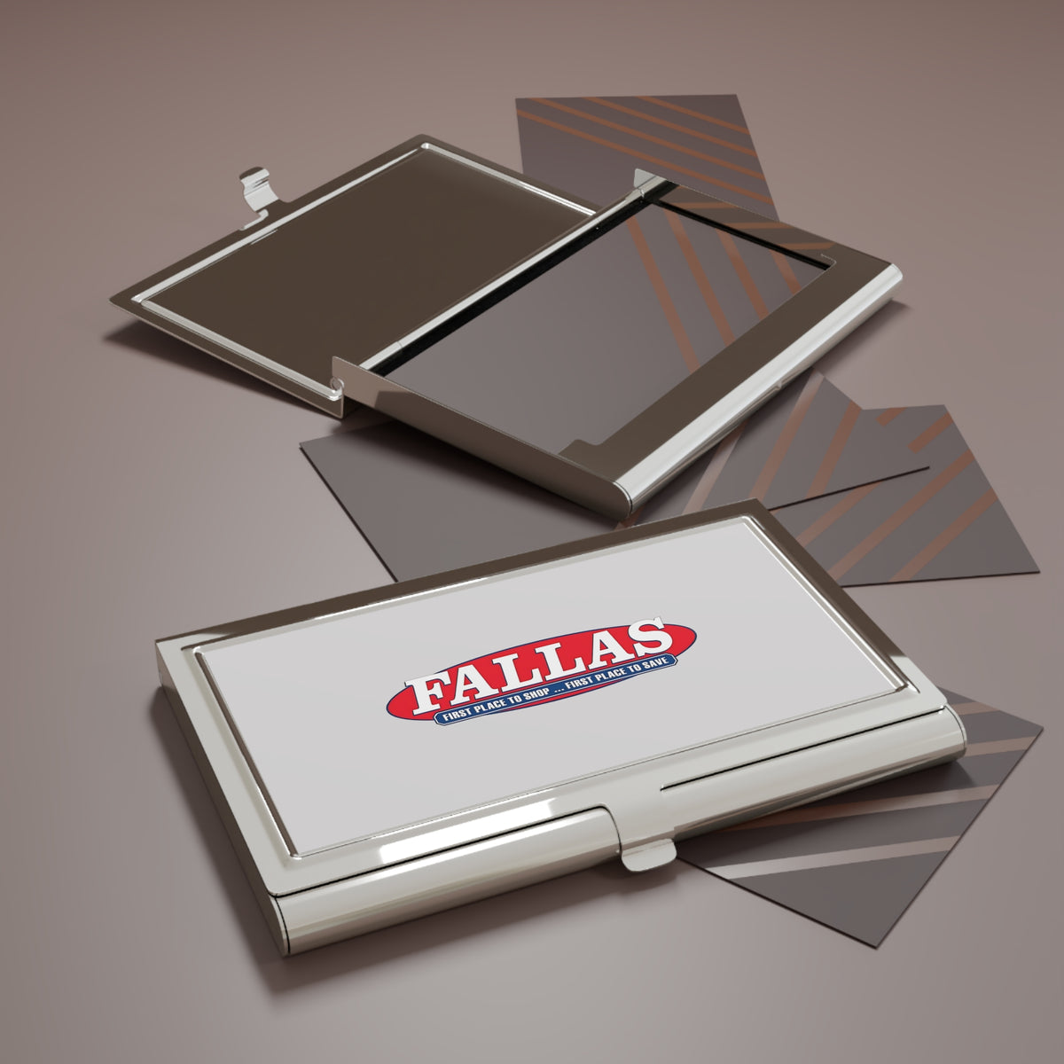 Fallas Discount Stores Metal Business Card Holder