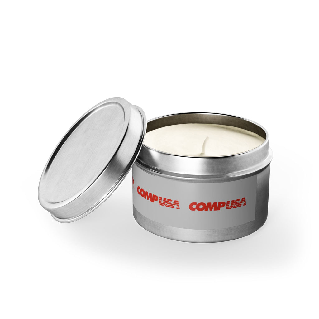 CompUSA Tin Candle