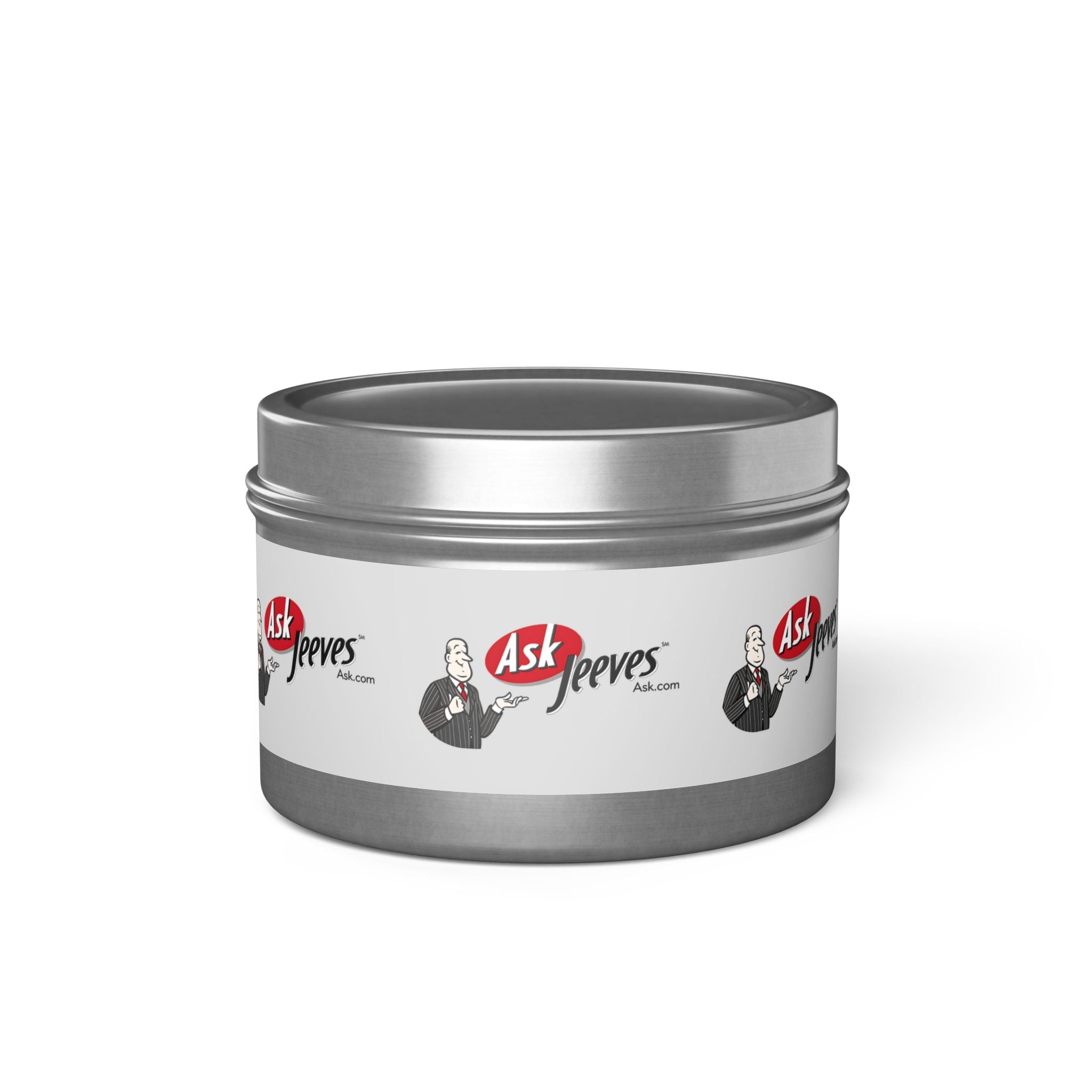 Ask Jeeves Template Tin Candle