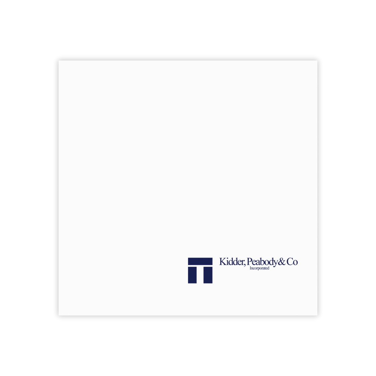 Kidder, Peabody & Co. Sticky Post-it Note Pad