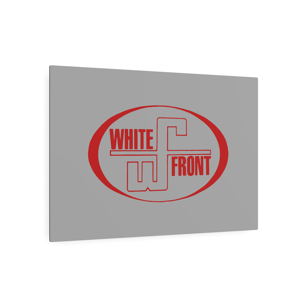 White Front Metal Sign
