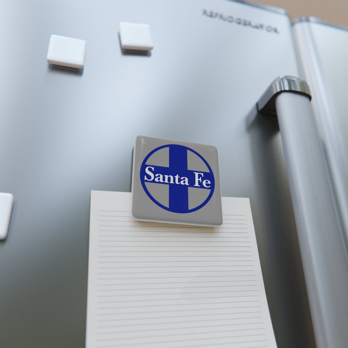 Atchison Topeka and Santa Fe Railway Square Porcelain Fridge Magnet