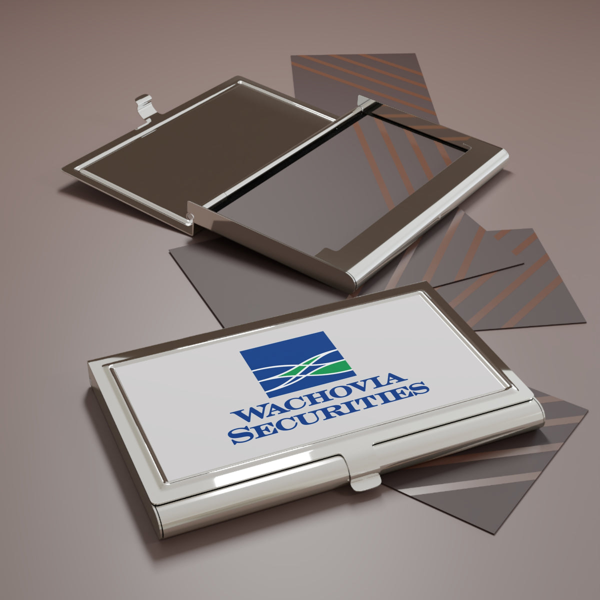 Wachovia Securities Metal Business Card Holder
